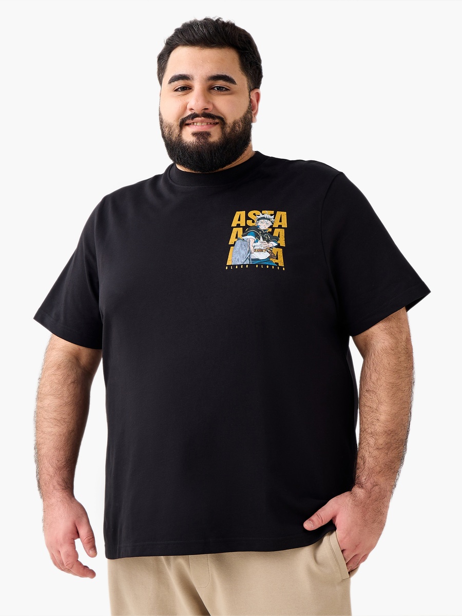 Men Regular Fit Crew Neck Short Sleeves Asta Print T-Shirt