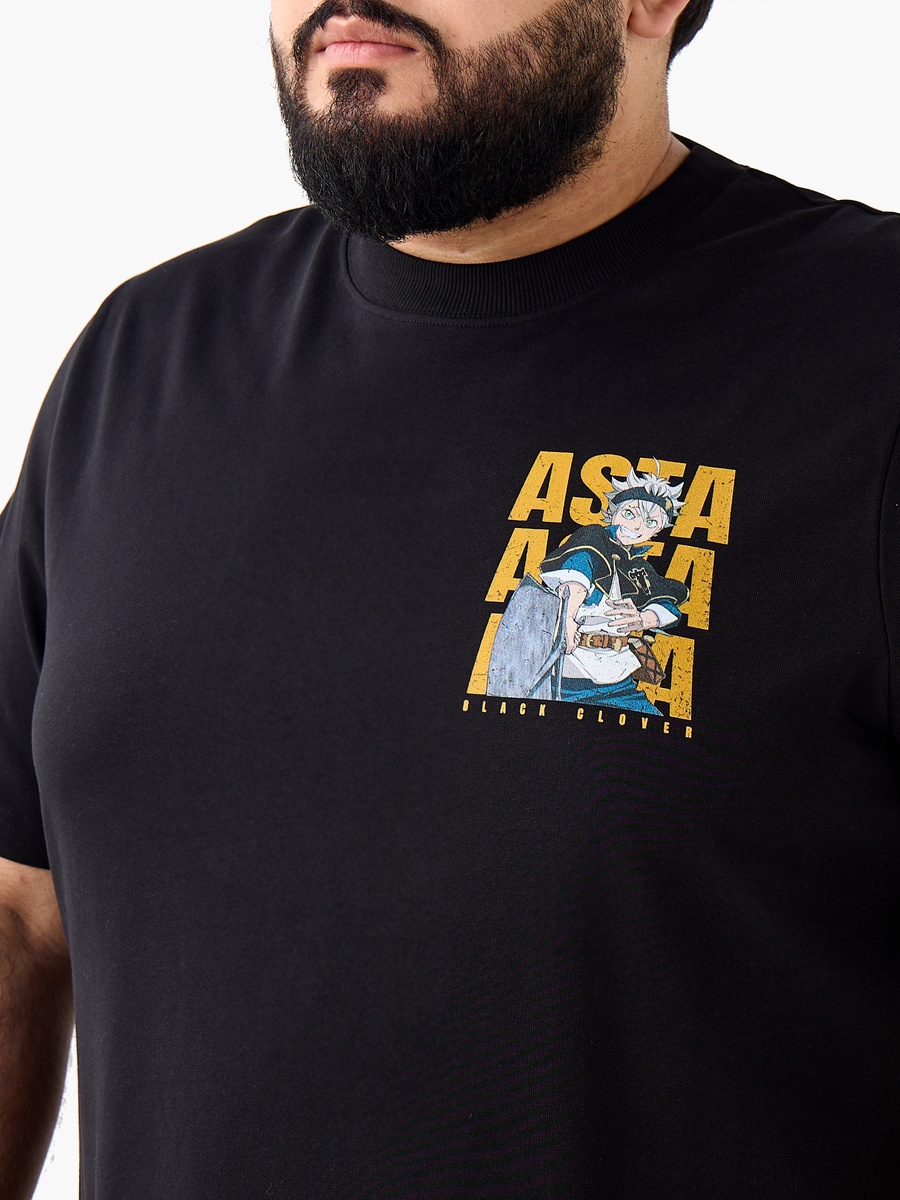 Men Regular Fit Crew Neck Short Sleeves Asta Print T-Shirt