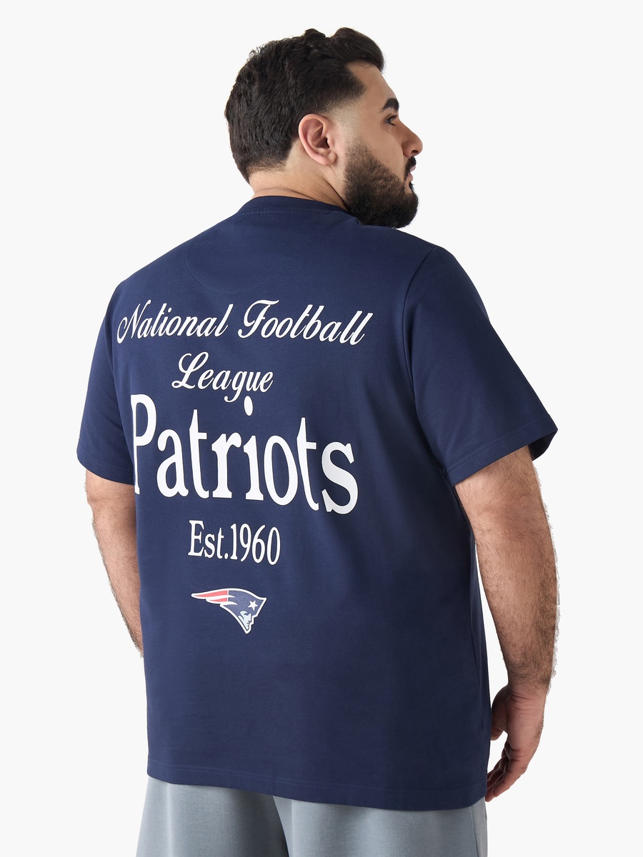 Men Regular Fit Crew Neck Short Sleeve New England Patriots Print T-Shirt