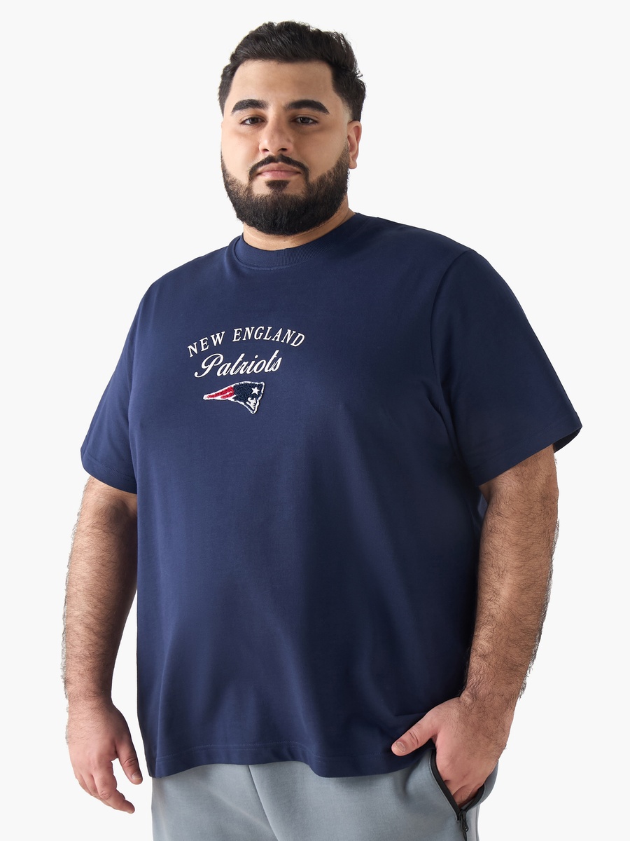 Men Regular Fit Crew Neck Short Sleeve New England Patriots Print T-Shirt