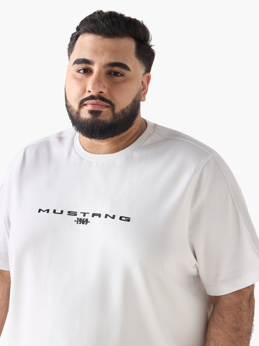 Men Regular Fit Round Neck Short Sleeve Mustang Ford Print T-Shirt