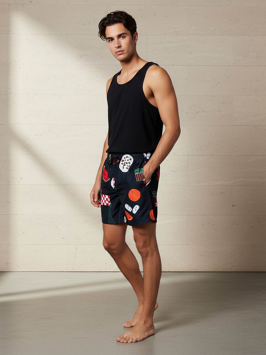 Men Printed Swim Shorts