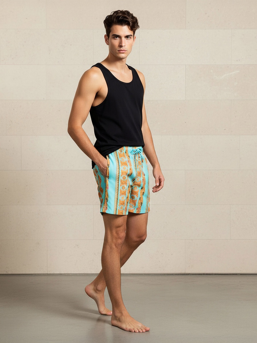 Men Printed Swim Shorts
