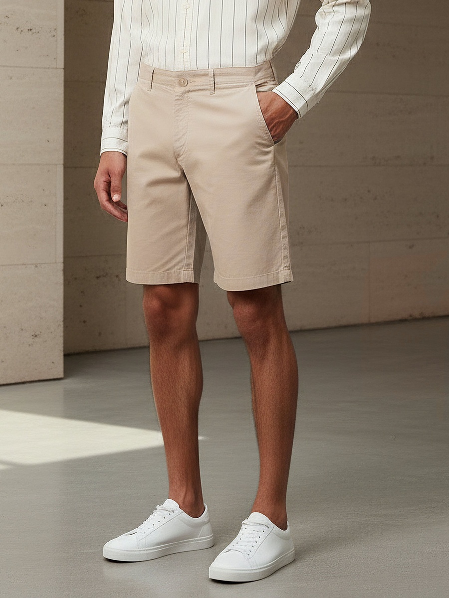 Men Slim Fit Cotton Shorts