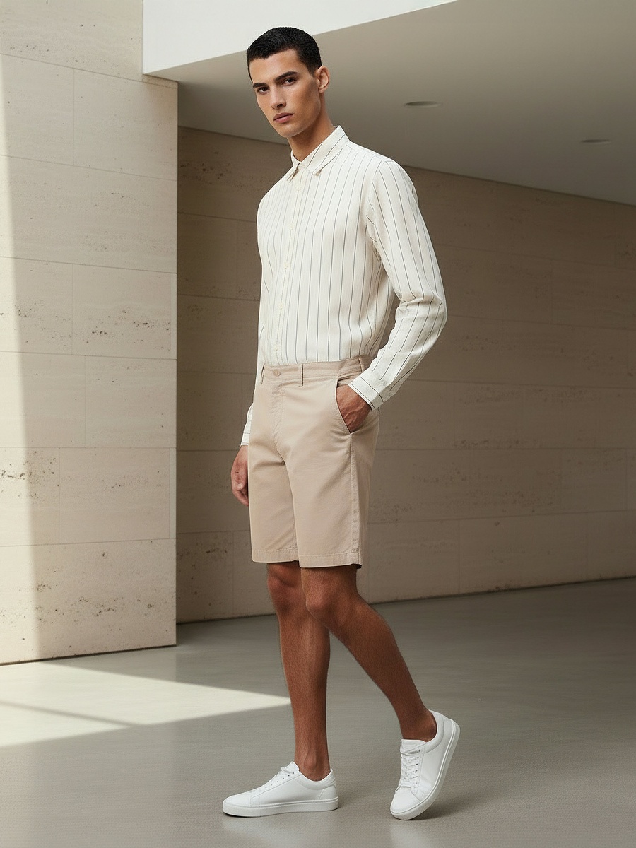 Men Slim Fit Cotton Shorts
