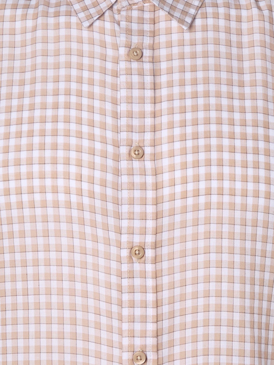 Men Regular Fit Collared Checked Long Sleeve Shirt