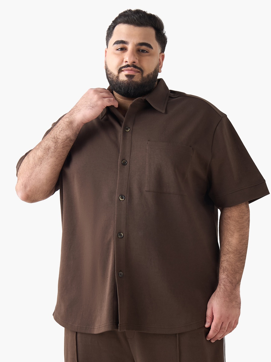Men Regular Fit Collared Short Sleeve Shirt