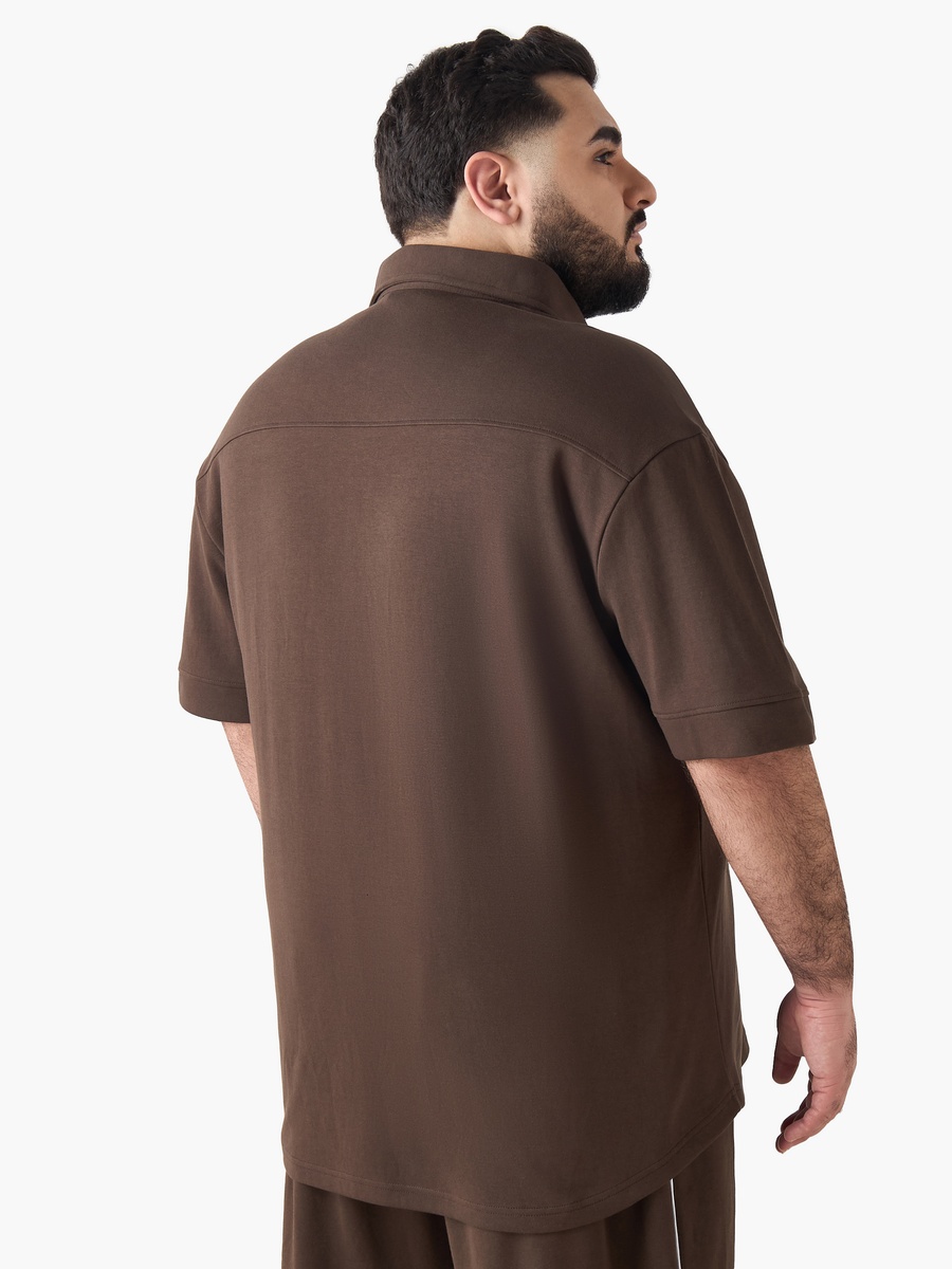 Men Regular Fit Collared Short Sleeve Shirt