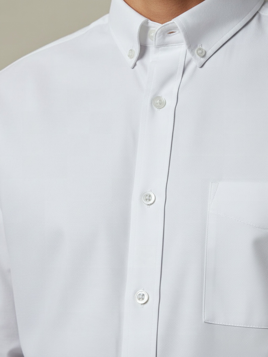 Men Slim Fit Button-Down Collar Long Sleeve Shirt