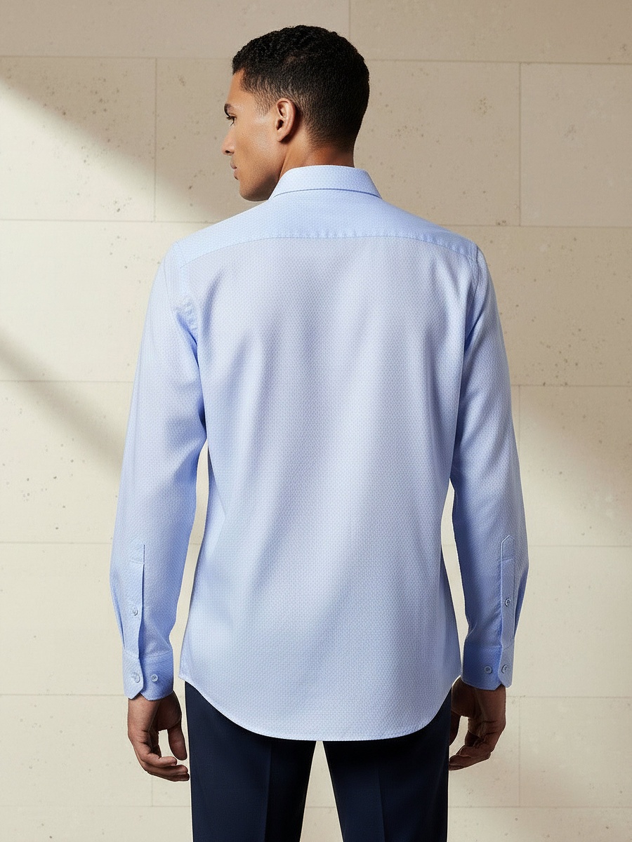 Men Regular Fit Collared Textured Long Sleeves Shirt