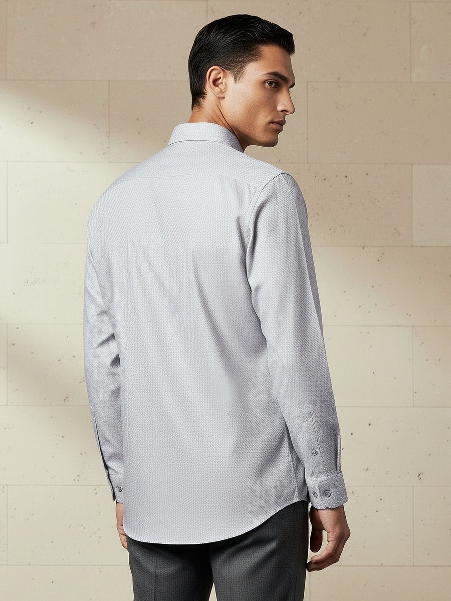 Men Regular Fit Collared Textured Long Sleeves Shirt