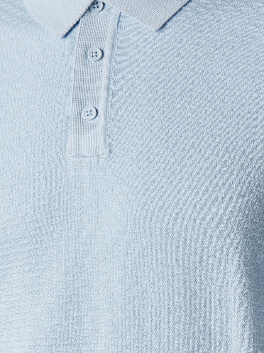 Men Short Sleeves Textured Polo T-Shirt