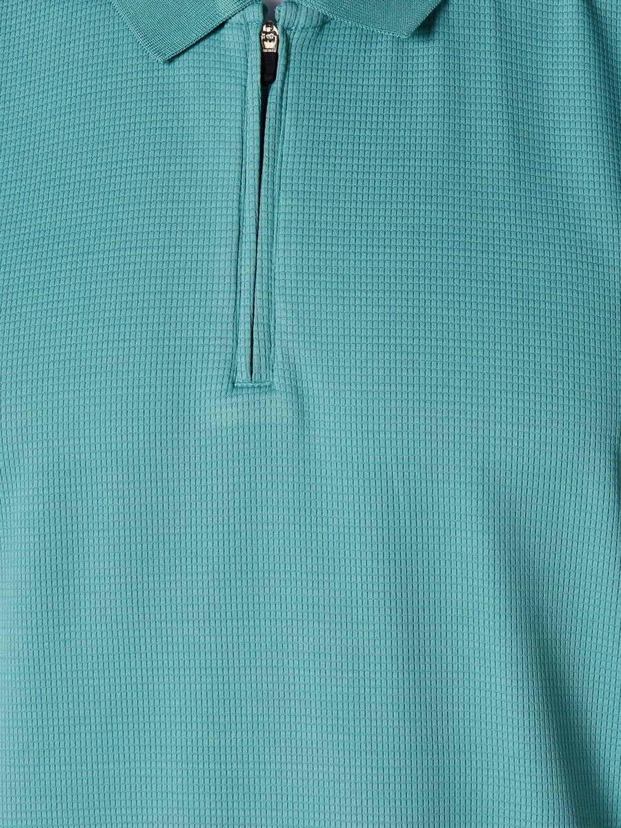 Men Short Sleeves Textured Polo T-Shirt
