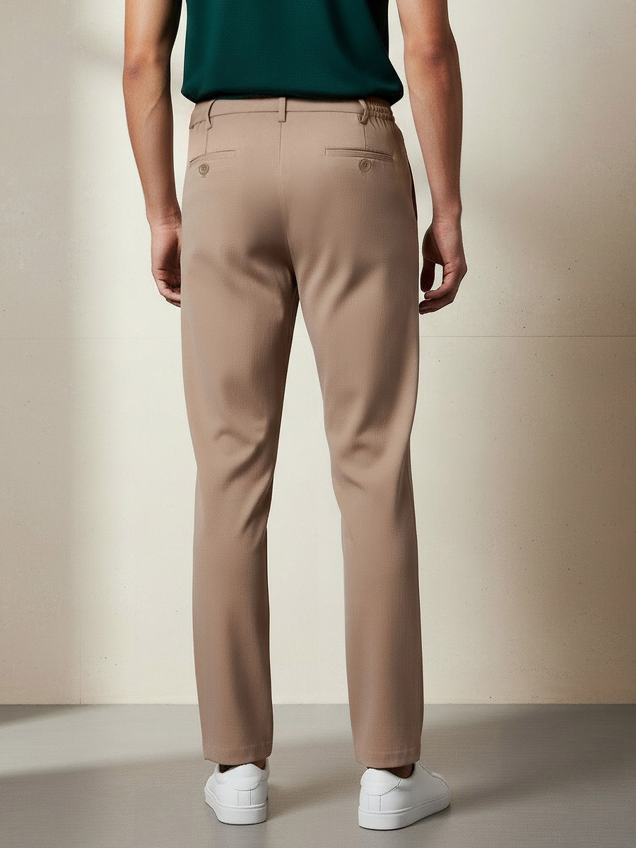 Men Regular Fit Pleated Trousers