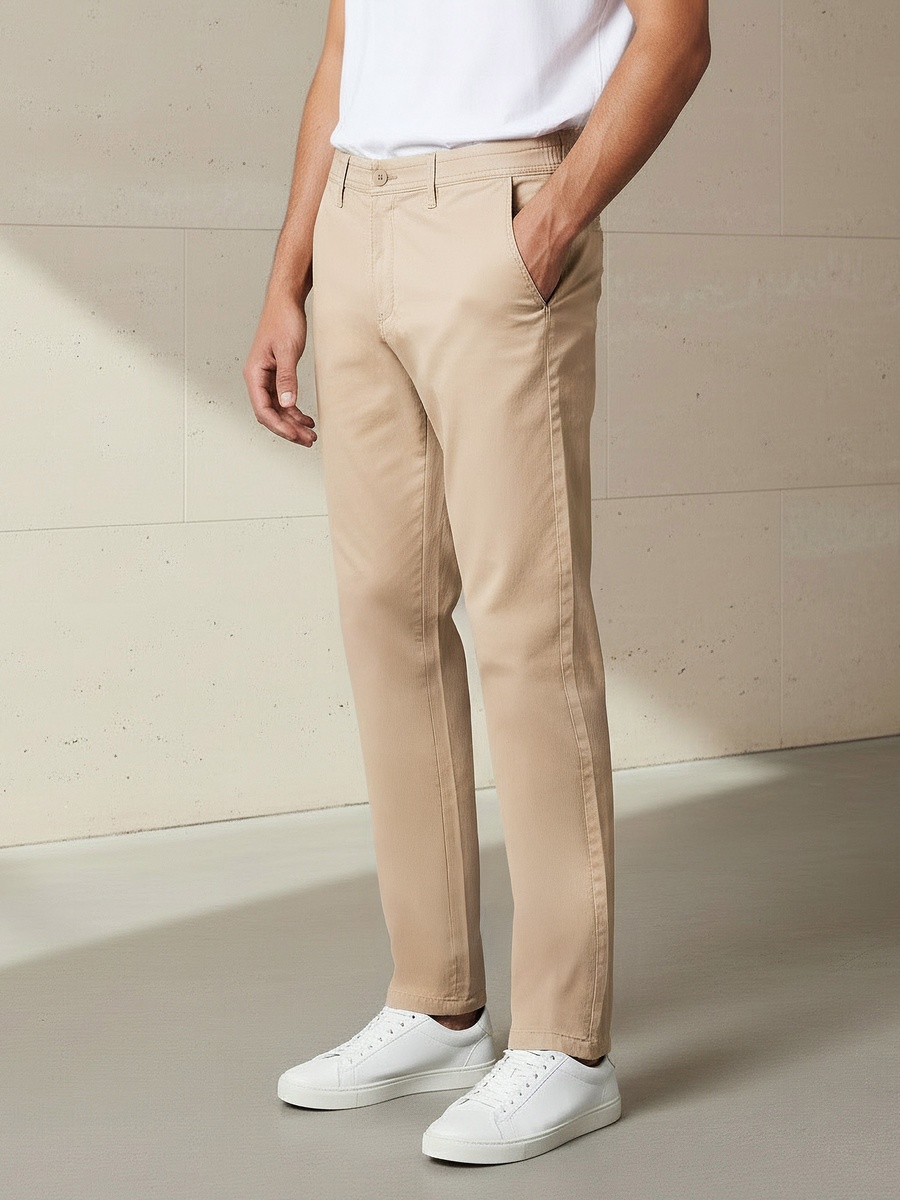 Men Slim Fit Flexi Waist Chino Pants