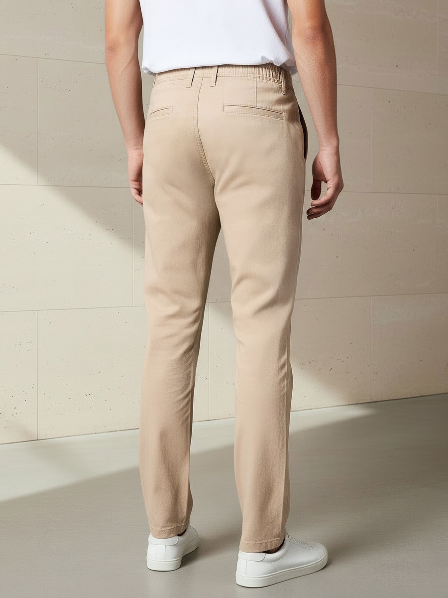 Men Slim Fit Flexi Waist Chino Pants