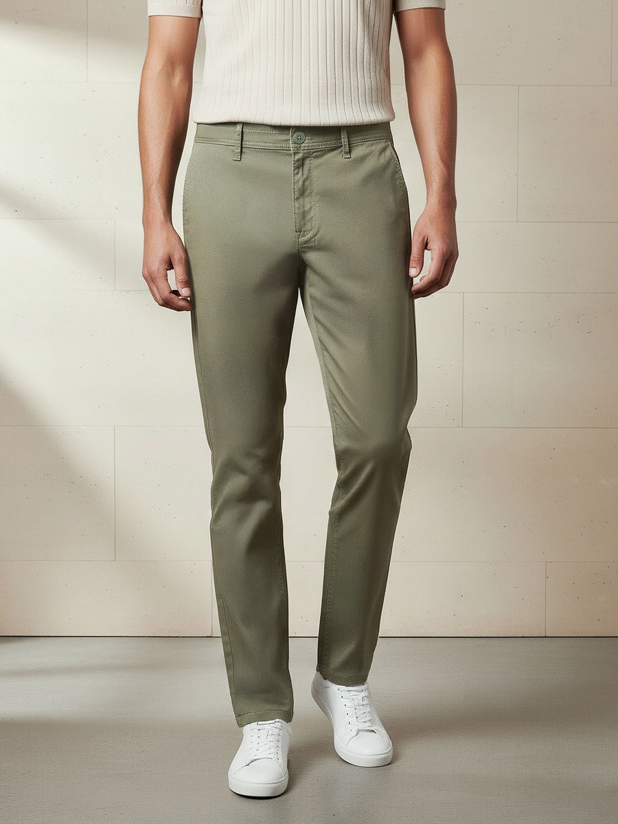 Men Slim Fit Flexi Waist Chino Pants