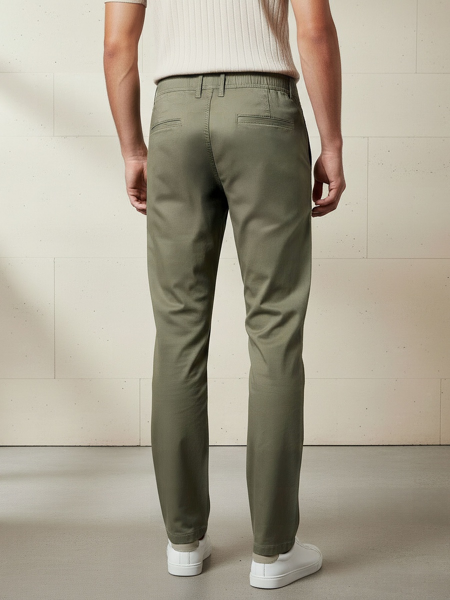 Men Slim Fit Flexi Waist Chino Pants
