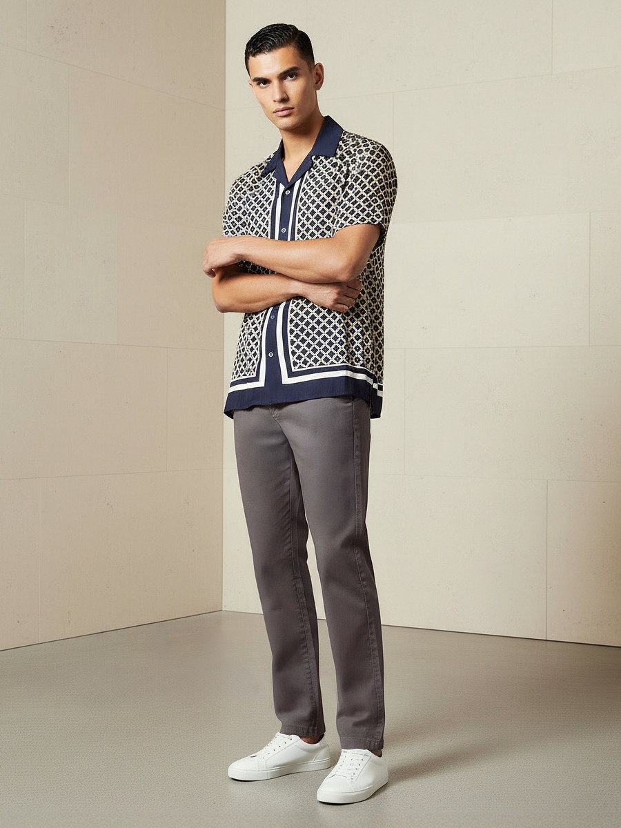 Men Slim Fit Flexi Waist Chino Pants