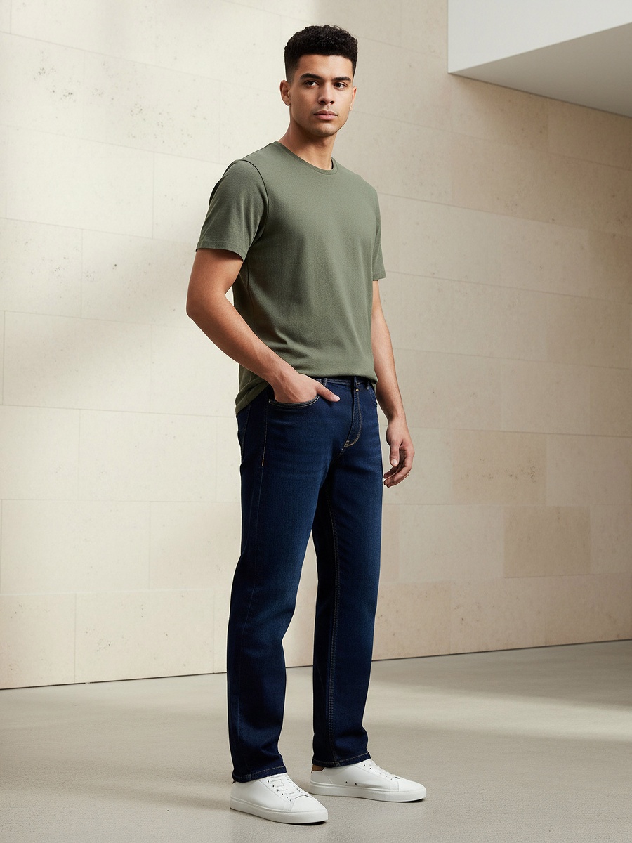 Men Straight Fit Mid-Rise Jeans For Default Category at Saudi | Styli