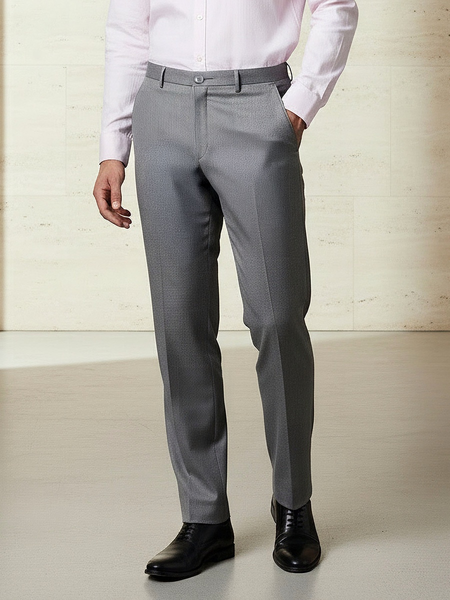 Men Straight Fit Formal Trousers