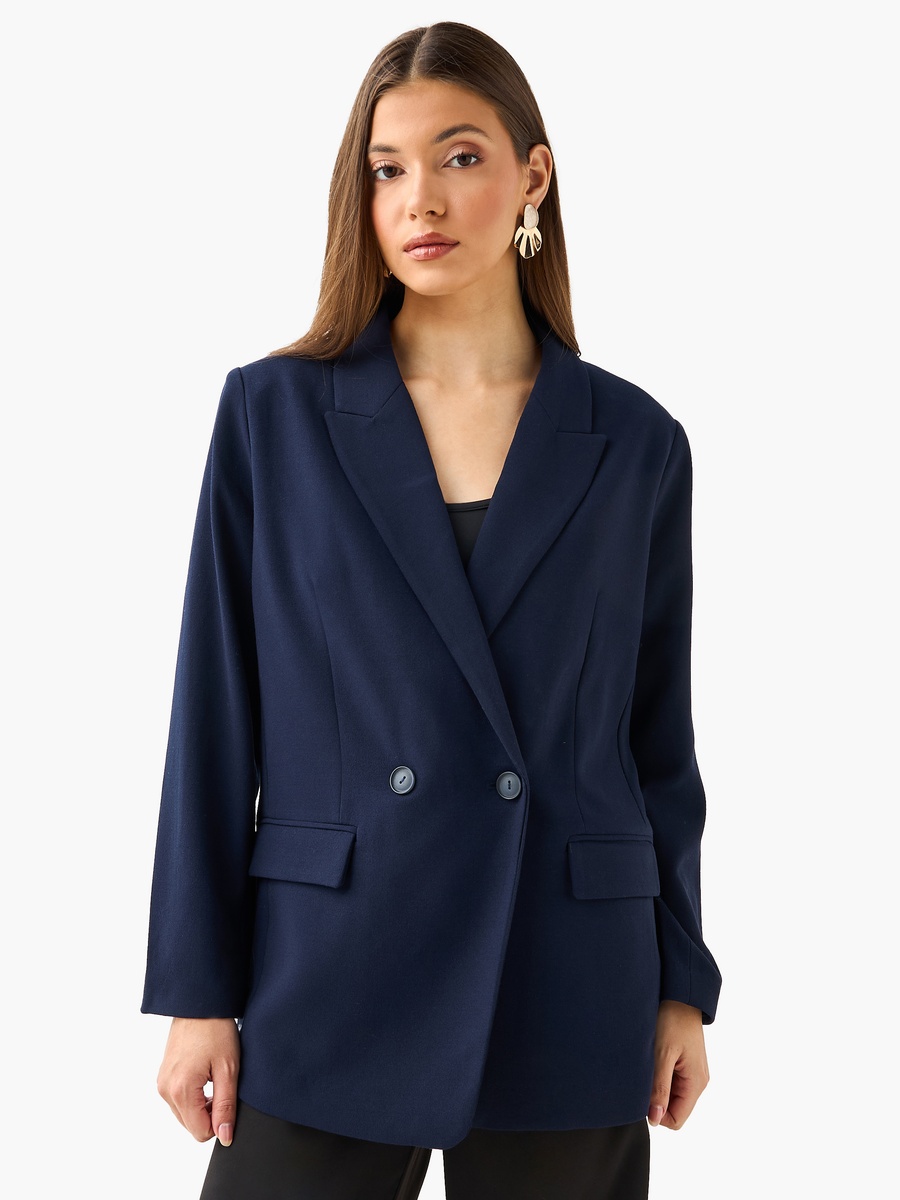 Oversized Blazer with Double Breasted Closure