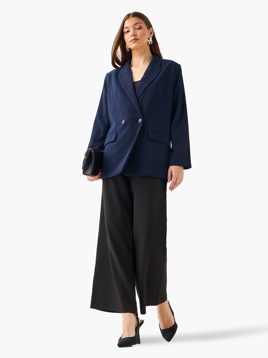 Oversized Blazer with Double Breasted Closure