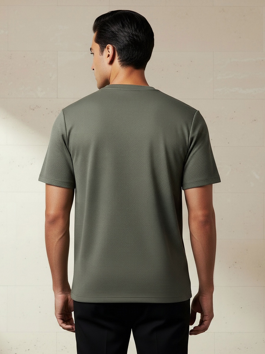 Men Waffle Textured T-Shirt