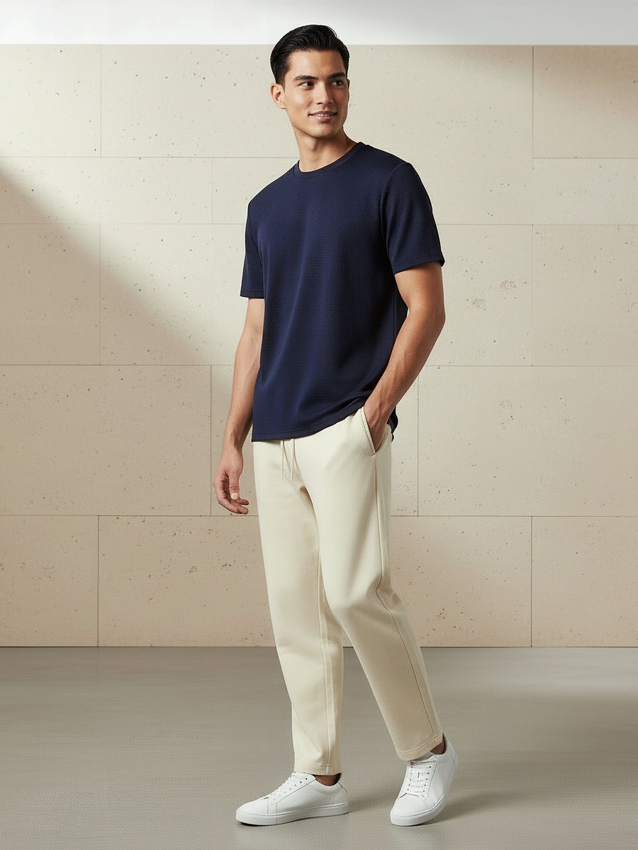 Men Waffle Textured T-Shirt