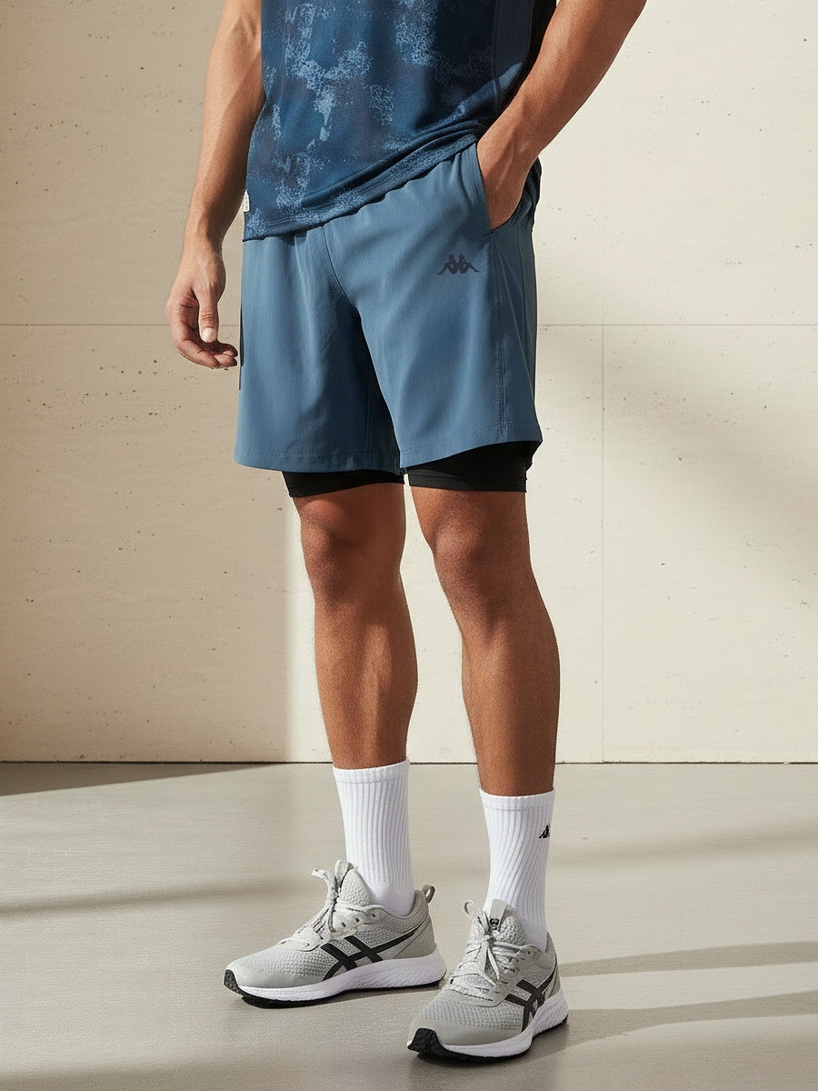 Men Logo Print Dual Shorts