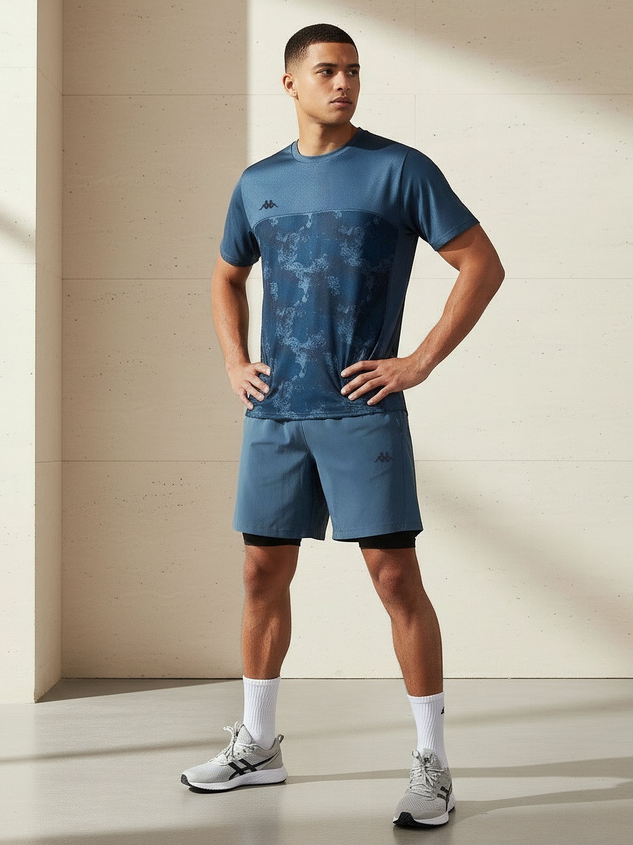 Men Logo Print Dual Shorts