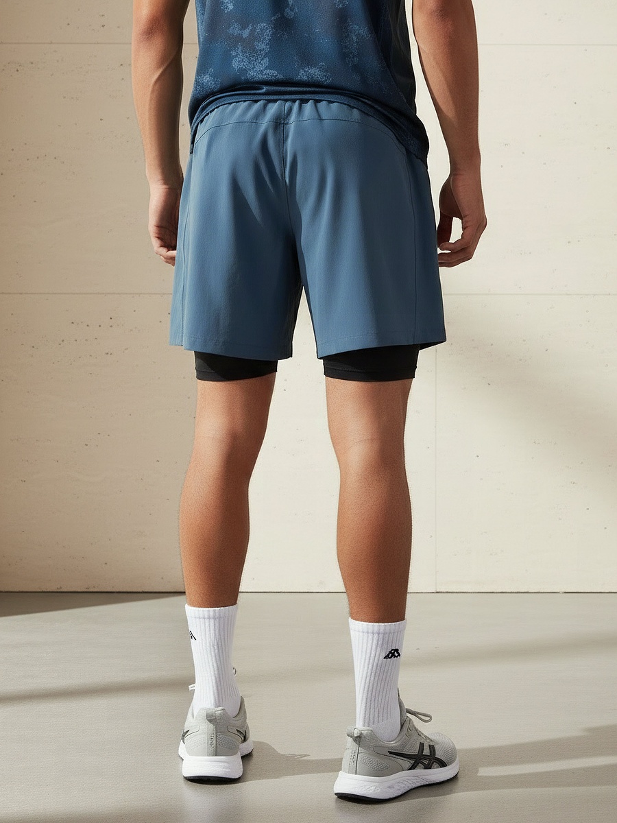 Men Logo Print Dual Shorts