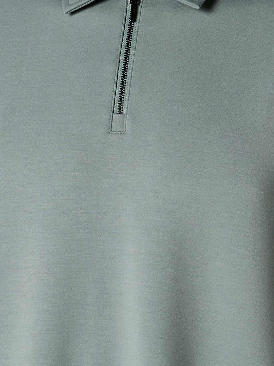 Men Half Zip Polo T-Shirt