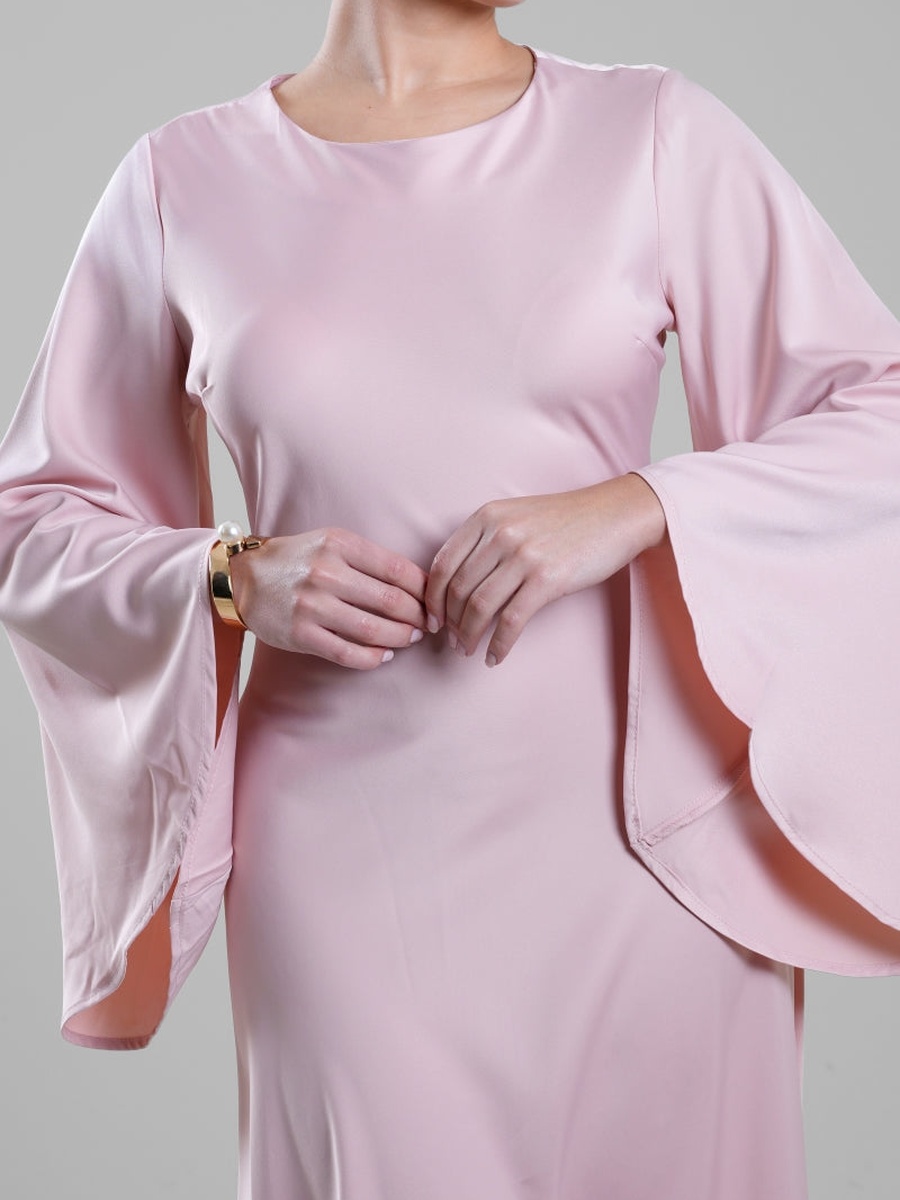 Longline Dress with Bell Sleeves