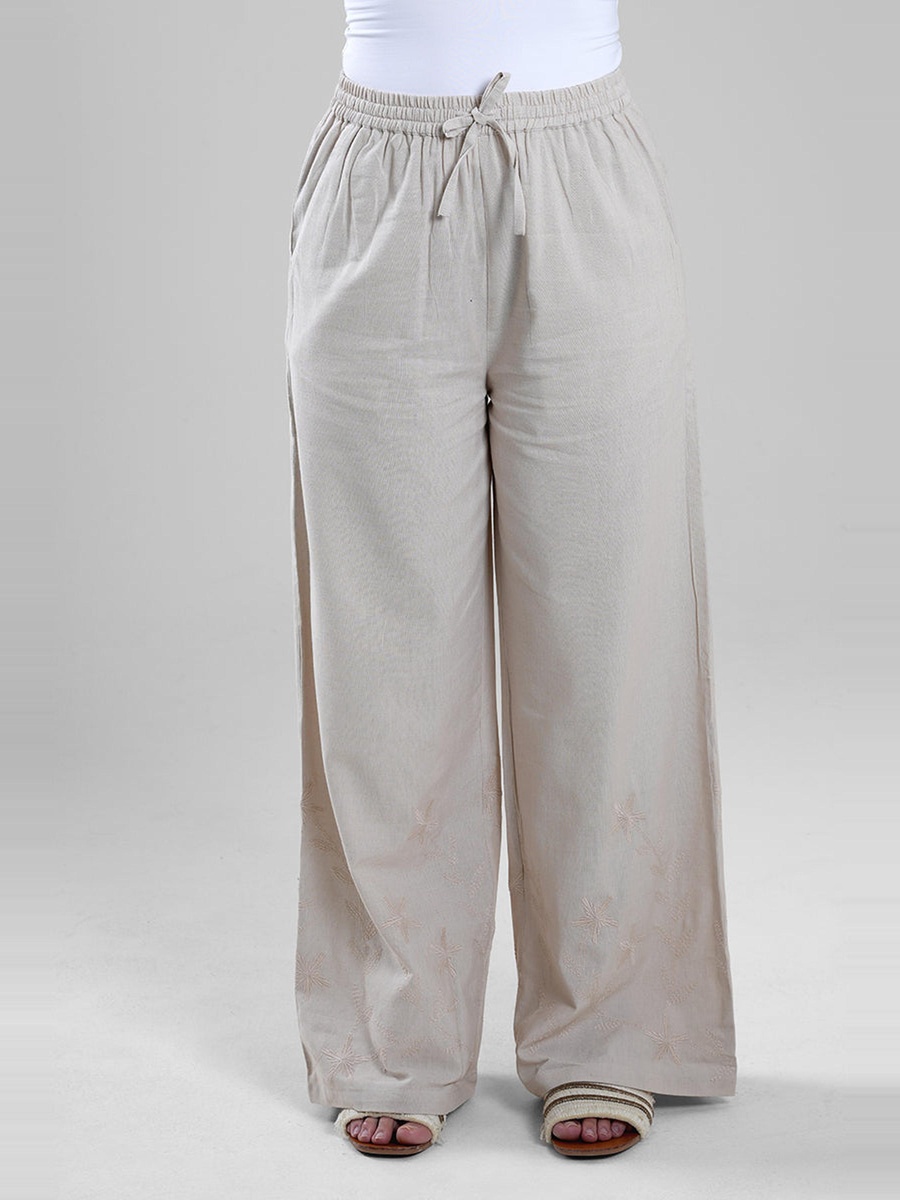 Wide-Leg Elastic Waist Pants