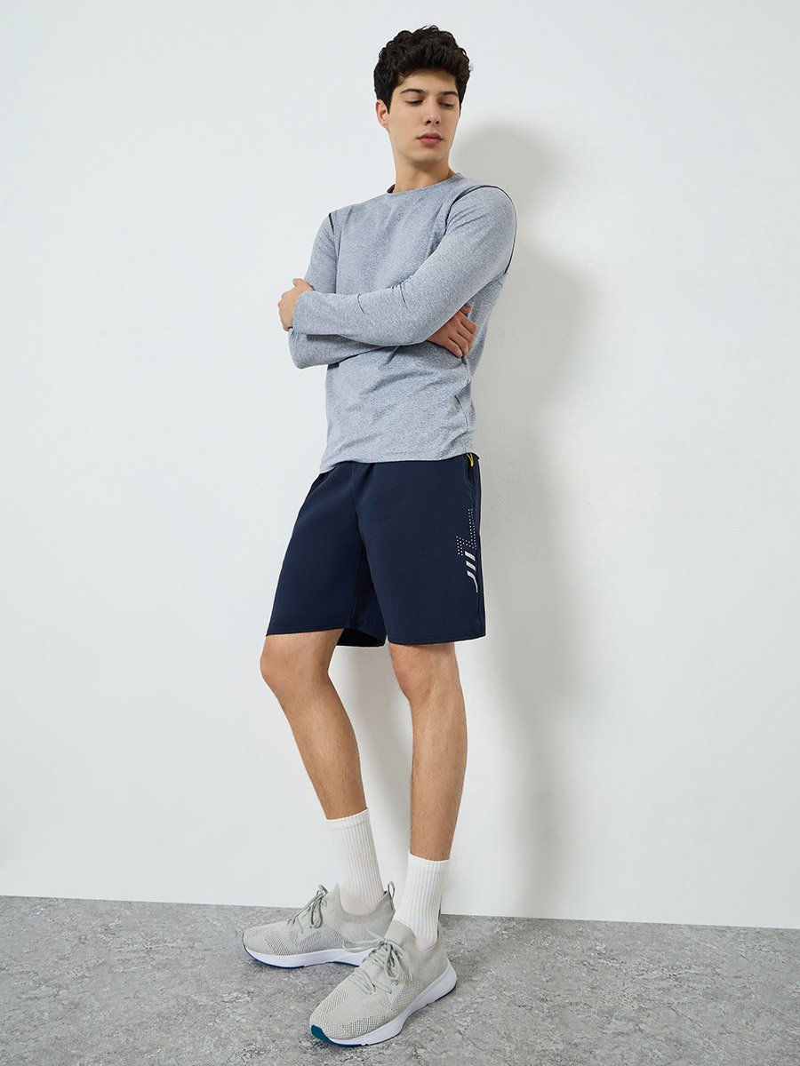 Men Active Training Shorts with Zipper Pockets
