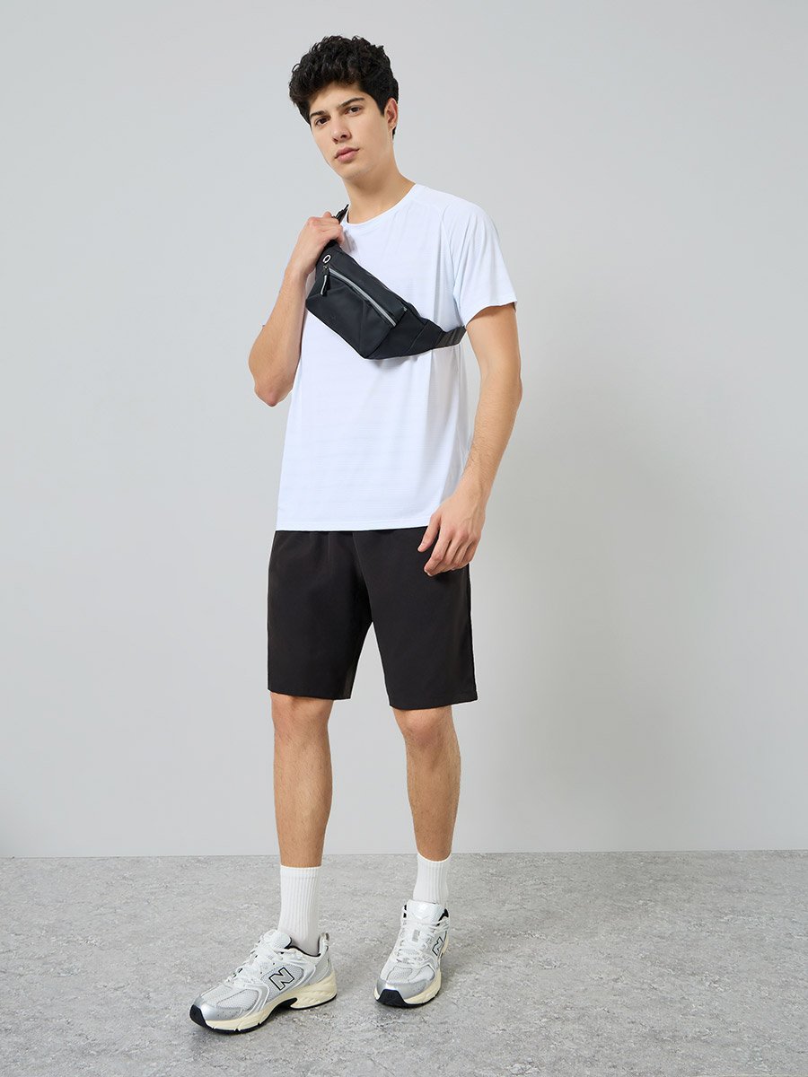 Men Active Training Shorts with Zipper Pockets