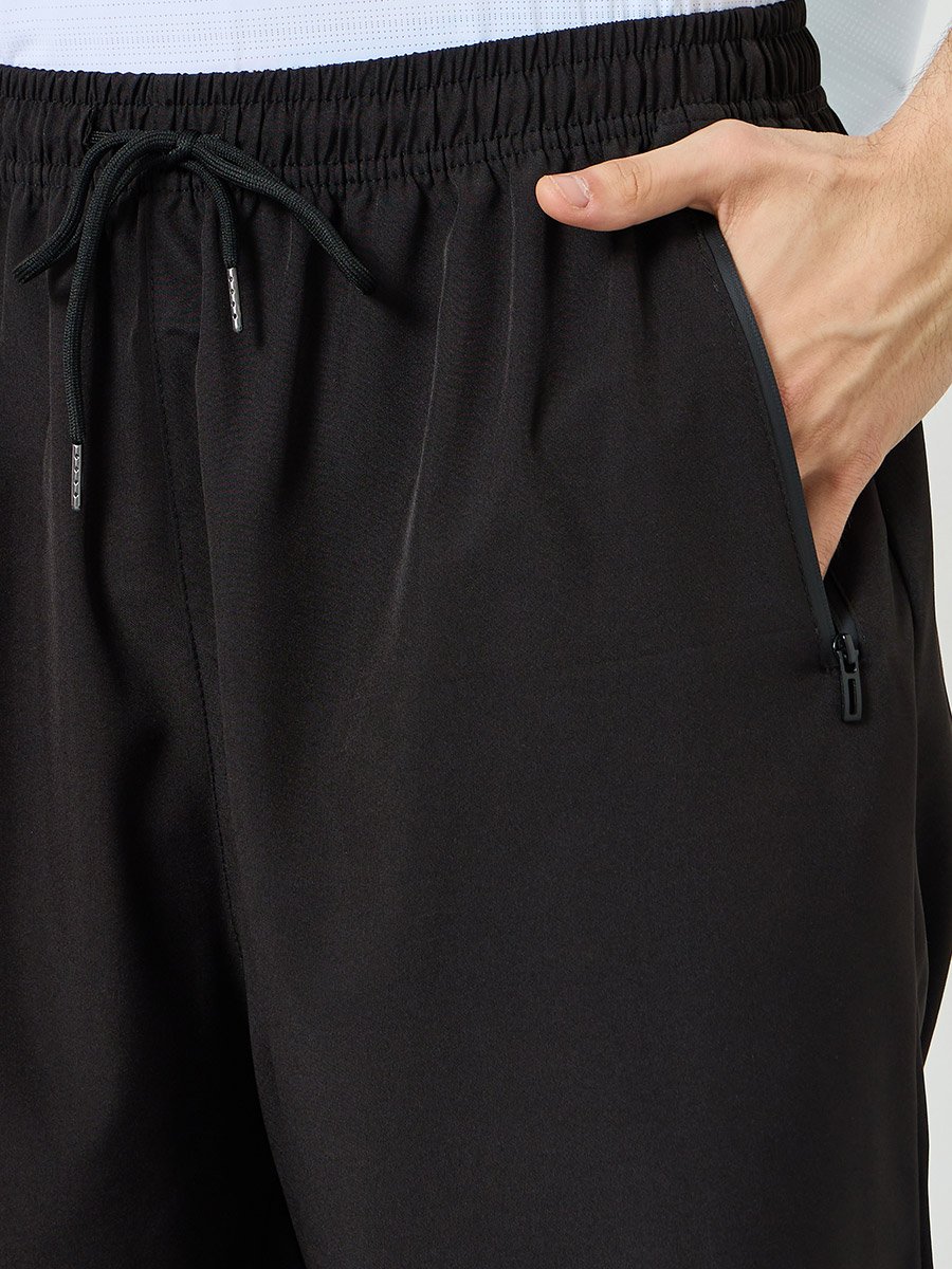 Men Active Training Shorts with Zipper Pockets
