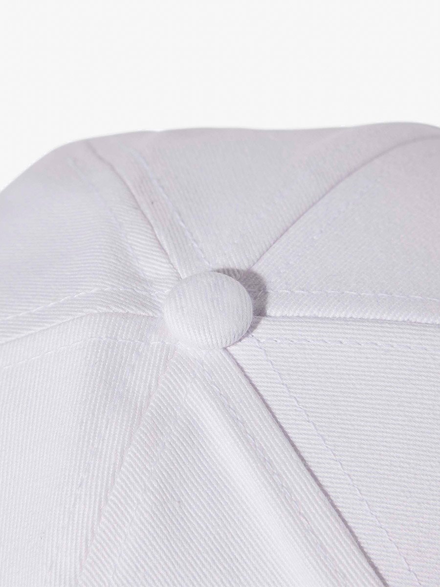 White Embroidered Logo Baseball Cap