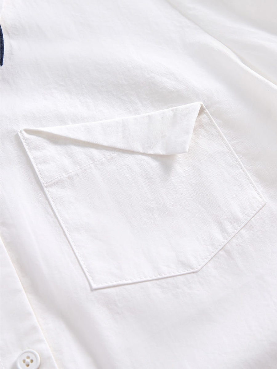 Women Solid Short Sleeve Shirt with Checked Ribbon Bow
