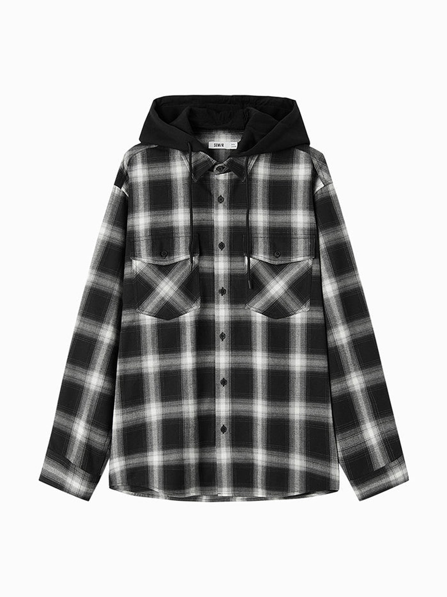 Checkered Hooded Shirt