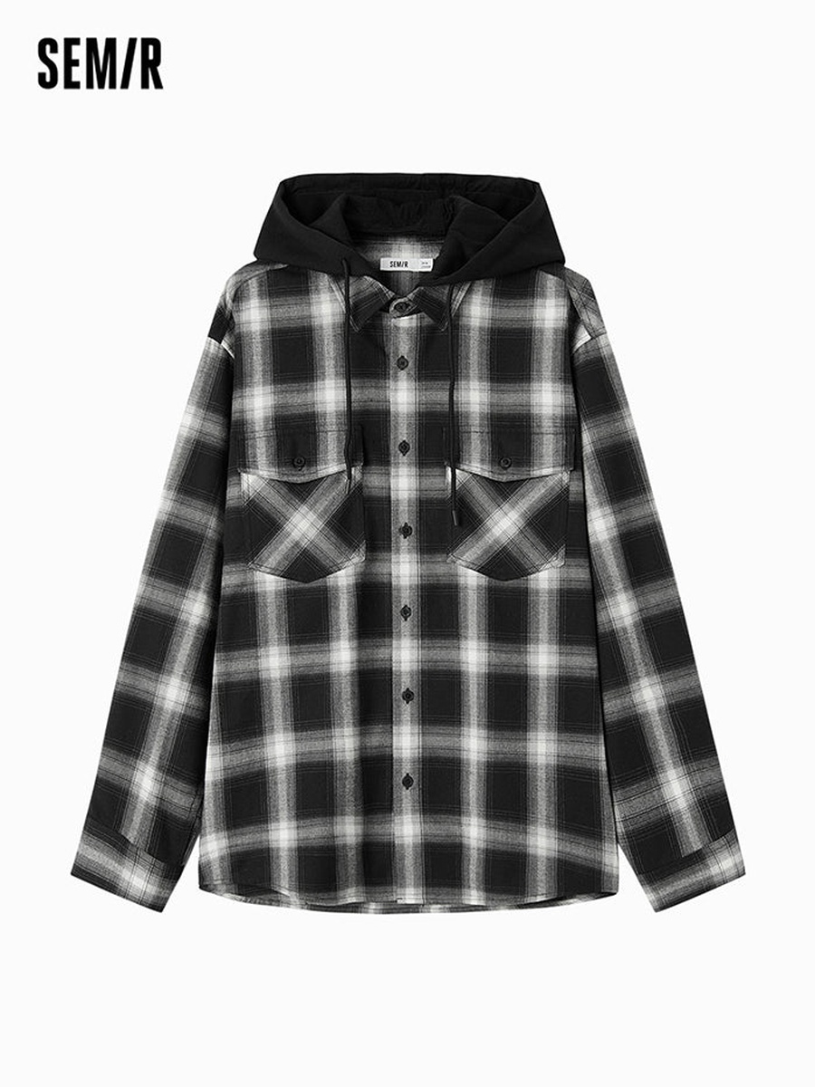 Checkered Hooded Shirt