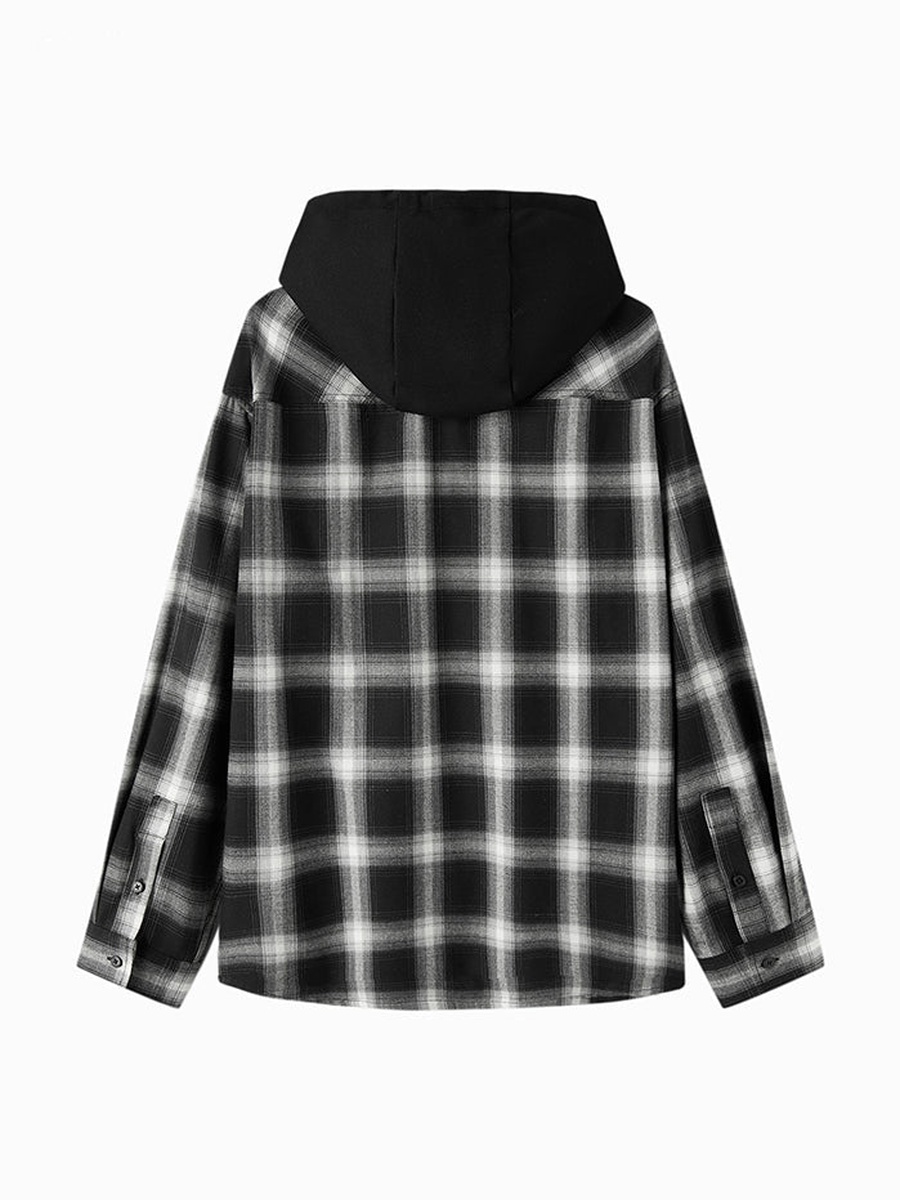 Checkered Hooded Shirt