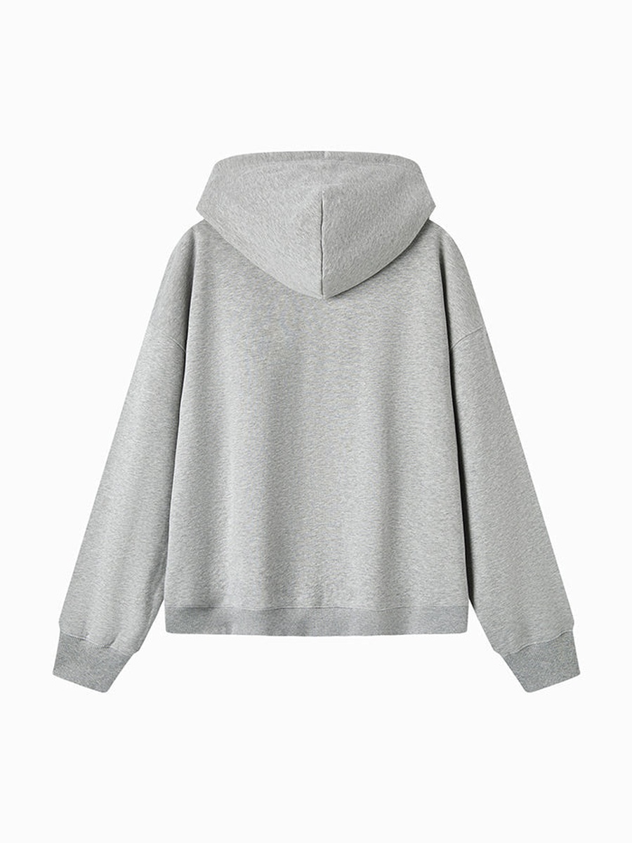 Solid Colored Zip-Through Hoodie