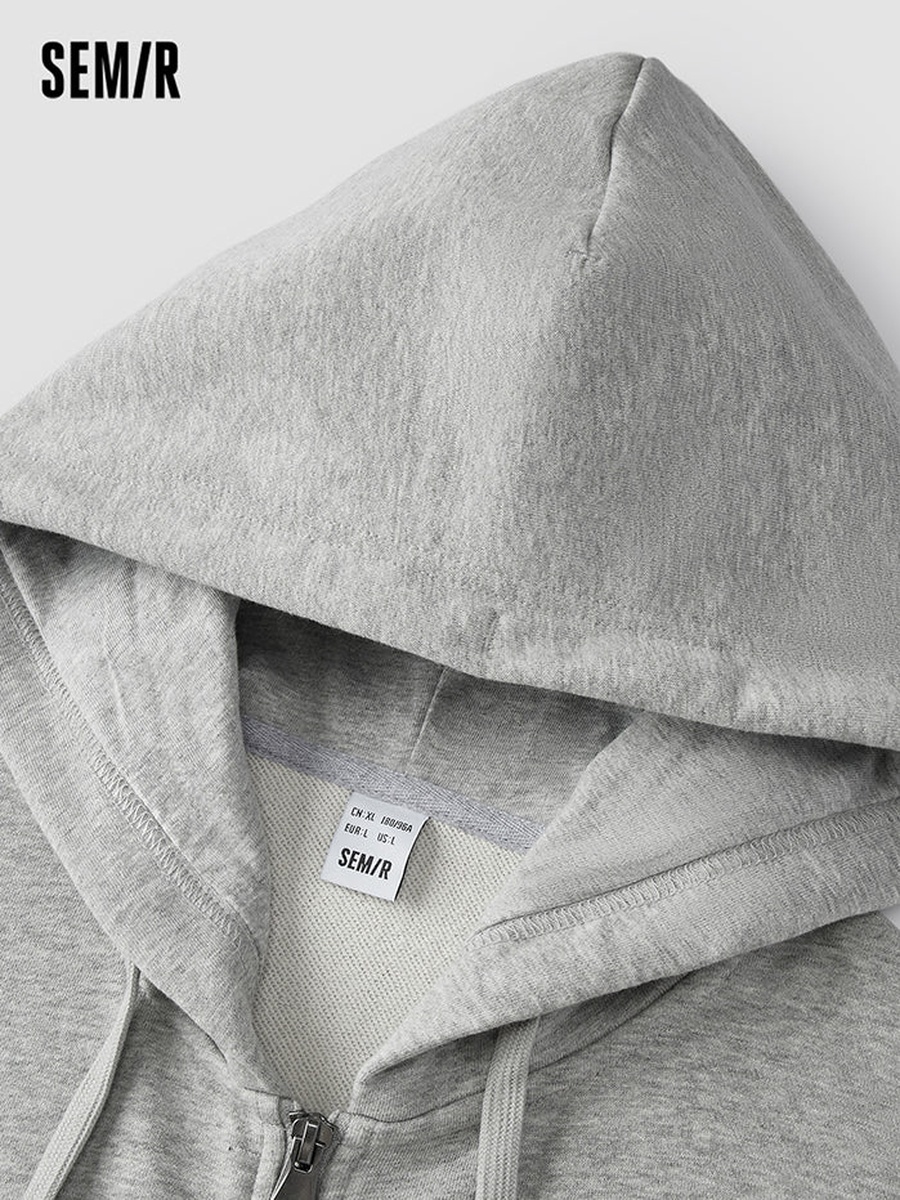 Solid Colored Zip-Through Hoodie