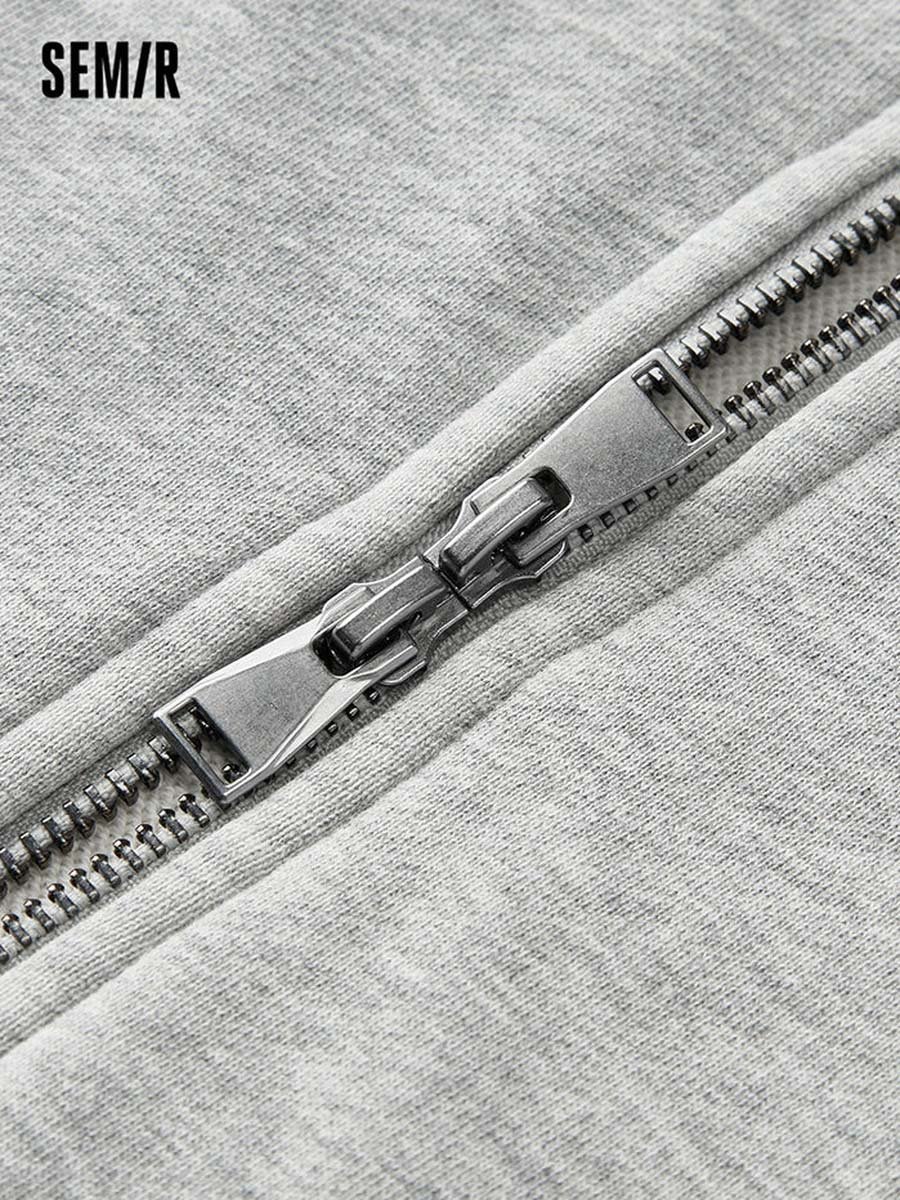 Solid Colored Zip-Through Hoodie
