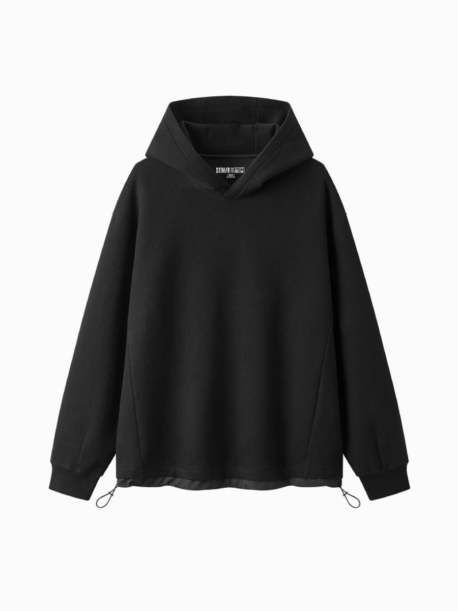 Men Minimalist Hoodie with Adjustable Hem