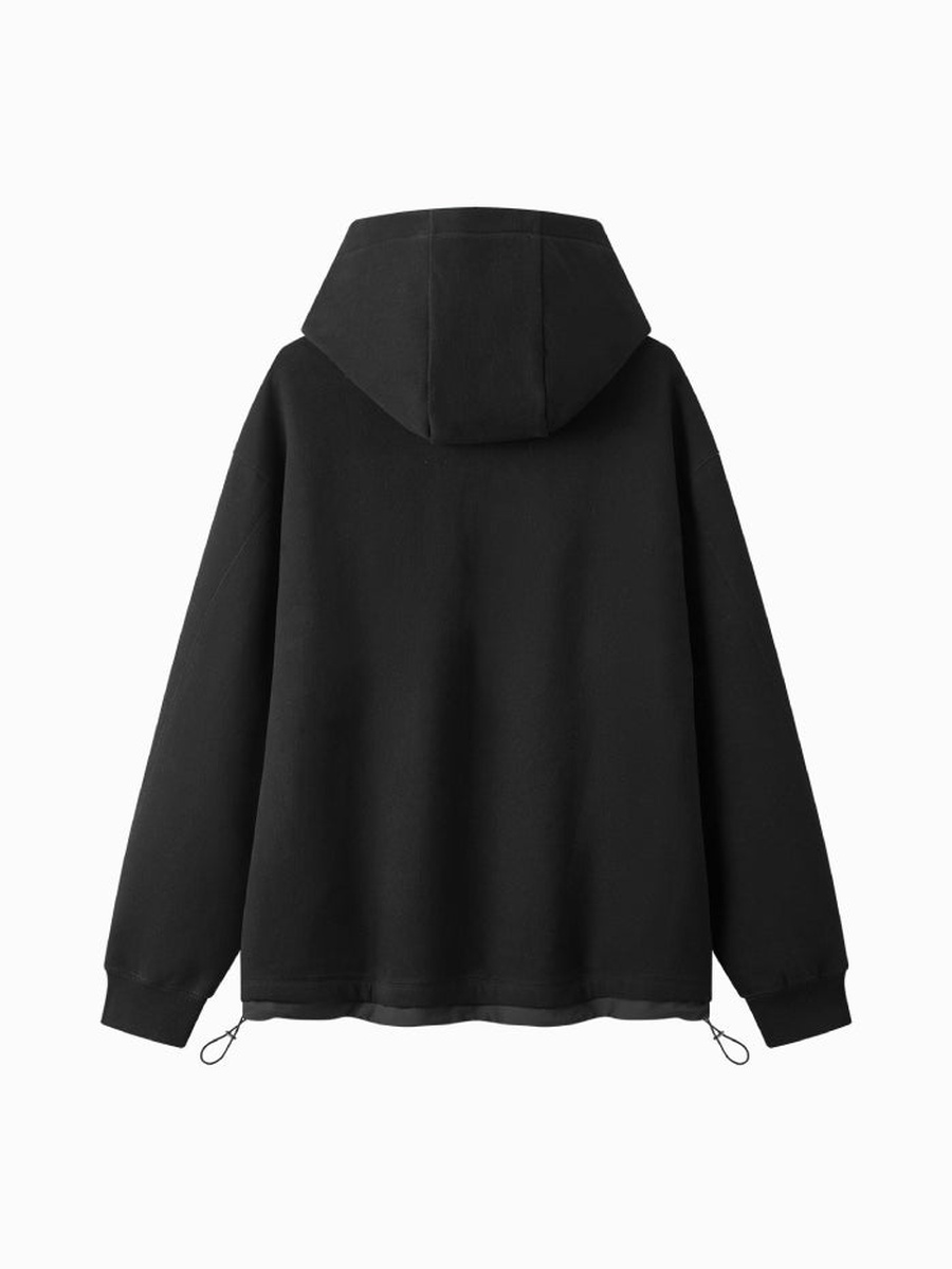Men Minimalist Hoodie with Adjustable Hem