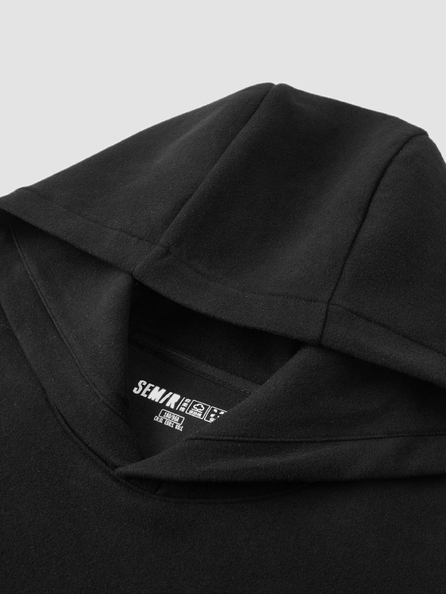 Men Minimalist Hoodie with Adjustable Hem