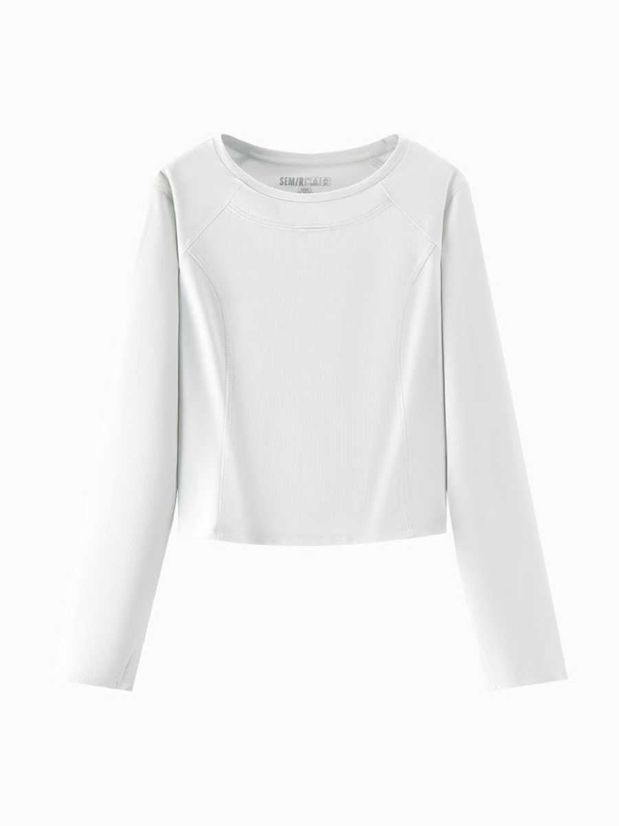 Women Cropped Smartech Long-Sleeve Top